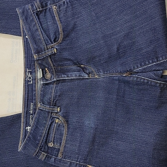 LOFT Womens Dark Wash Curvy Skinny Jeans Size 4 - Picture 5 of 10